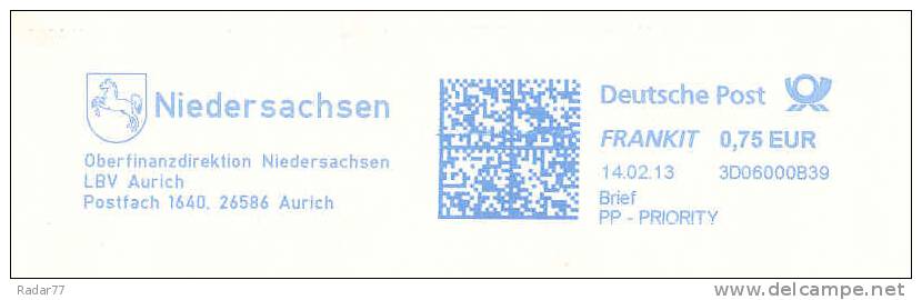 EMA Allemagne FRANCOTYP-POSTALIA Type Centormail Avec Publicité Illustrée Blason Cheval - Briefe U. Dokumente