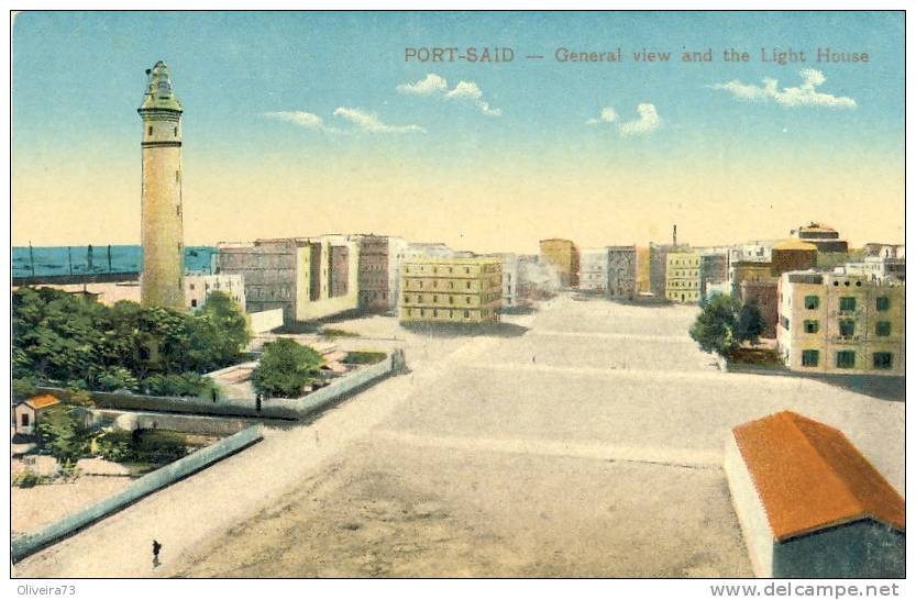 PORT SAID - General View And The Light House -  2 Scans  EGIPTO - Alexandrie