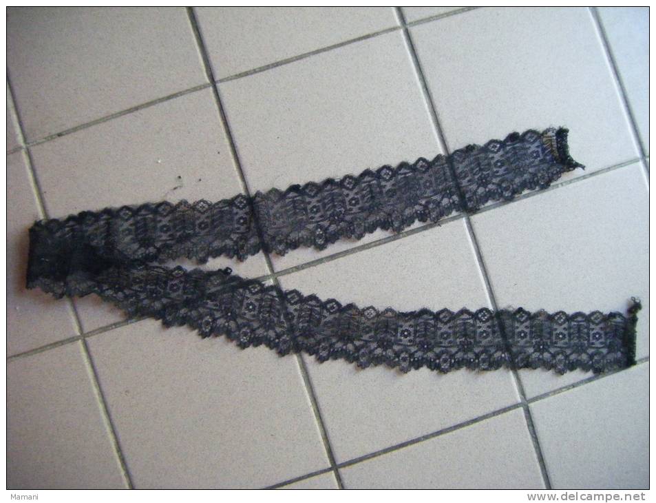 Dentelle Noire De Caudry ??? Long  120cm X 6.5 Cm- - Encajes Y Tejidos