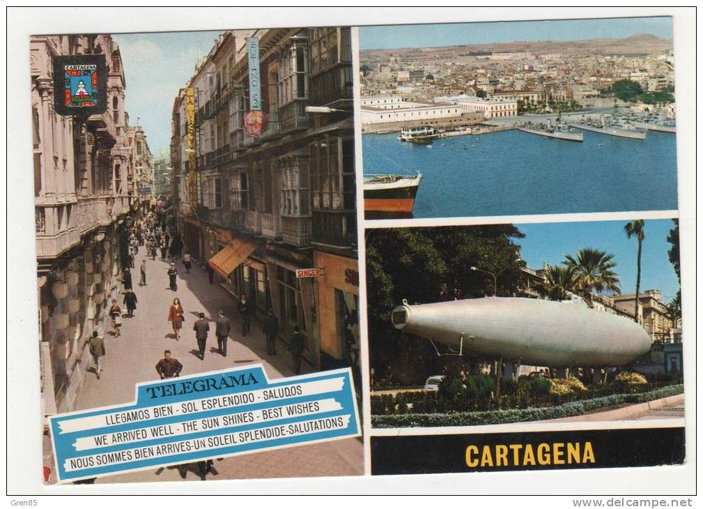 CP CARTAGENA, CALLE MAYOR, PUERTO, MONUMENTO AL SUBMARINO PERAL, MURCIA, CARTHAGENE, MURCIE, ESPANA, ESPAGNE - Murcia