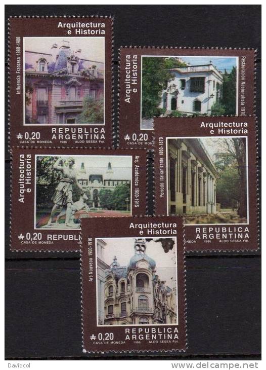 Q712.-..ARGENTINIEN  / ARGENTINA  .-. 1986 . MI# : 1793-97 .-. MNH - ARCHITECTURE IN ARGENTINE - Ongebruikt