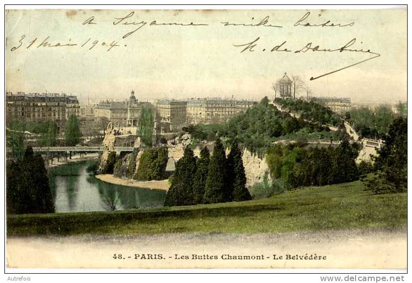 75 PARIS 19  LES BUTTES CHAUMONT LE BELVEDERE - Arrondissement: 19