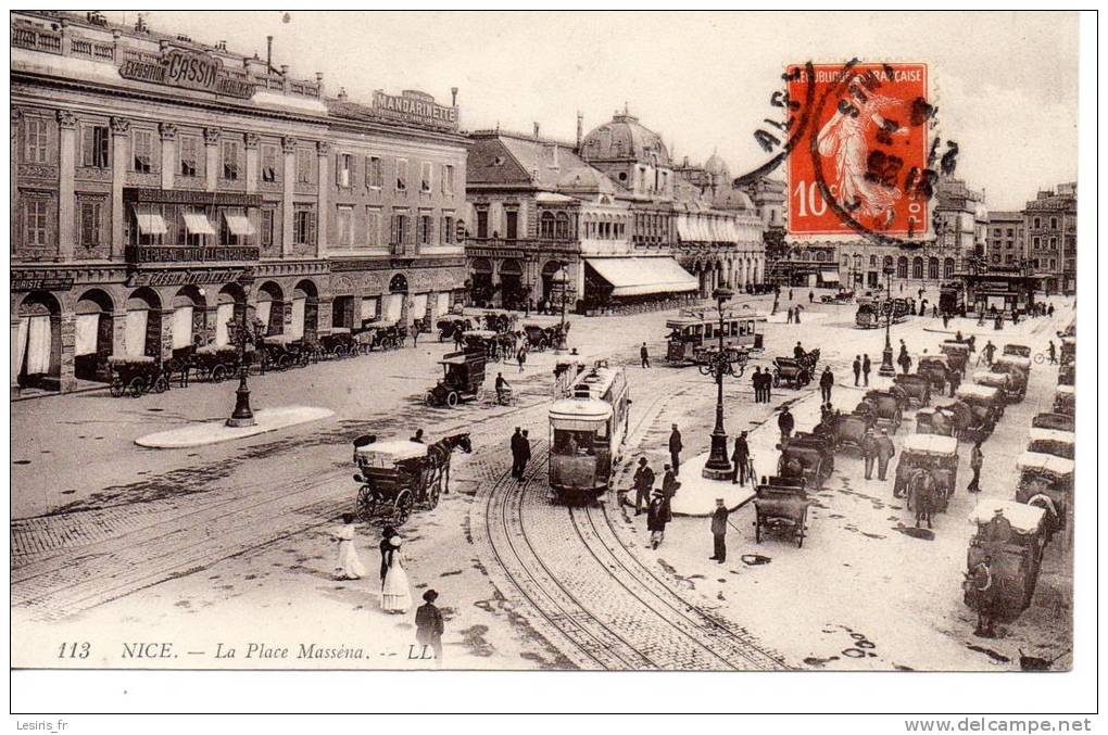 CPA - NICE - LA PLACE MASSENA - 113 - ANIMEE - TRAMS - - Plazas