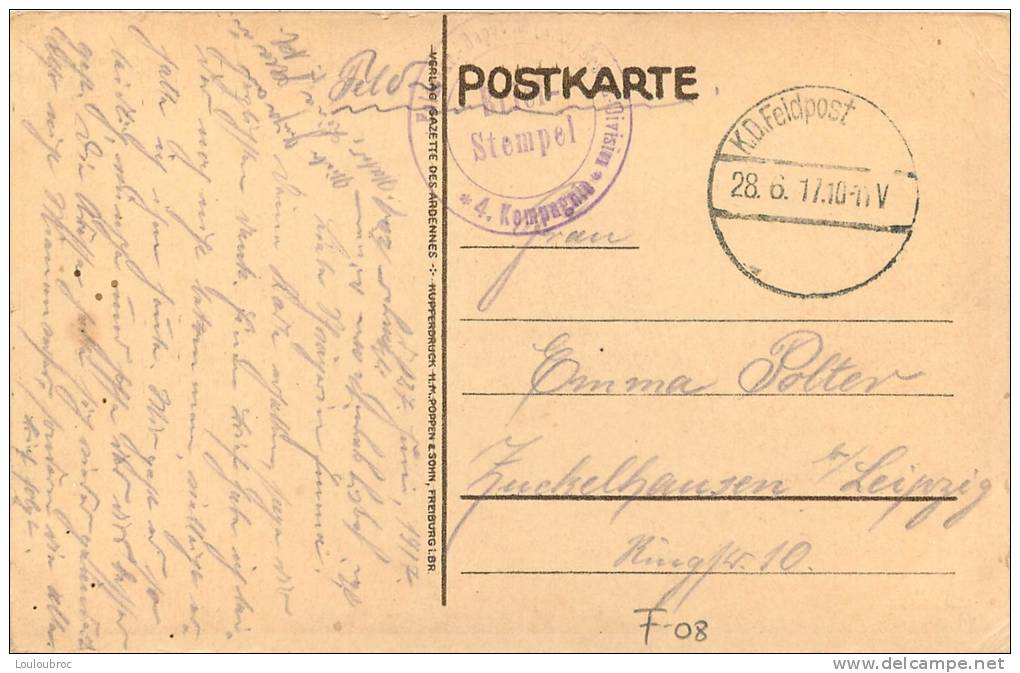 08 VOUZIERS FELDPOST 1917 - Vouziers