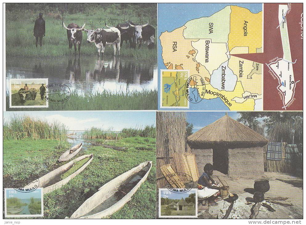 South West Africa 1986 Caprivi Set 4 Maximum Cards - Other & Unclassified