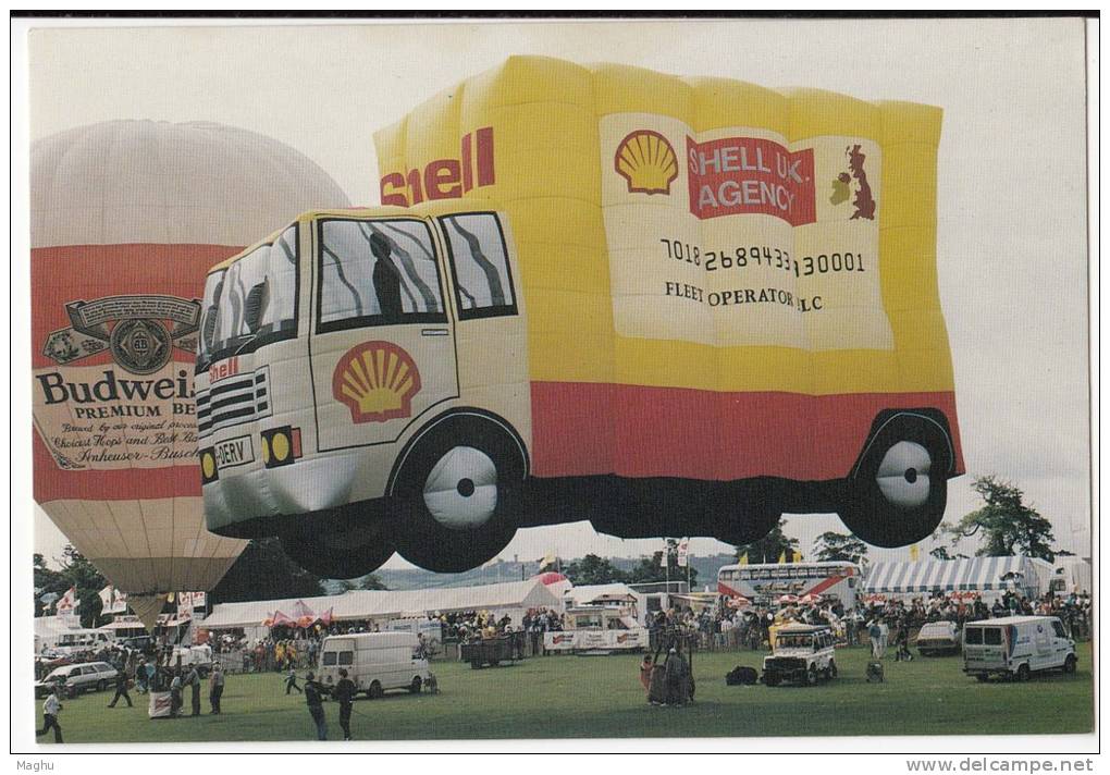 The Shell Lorry  Balloon, Aviation. Oil Energy Advertisement, Trasport, Truck,  Postcard - Montgolfières
