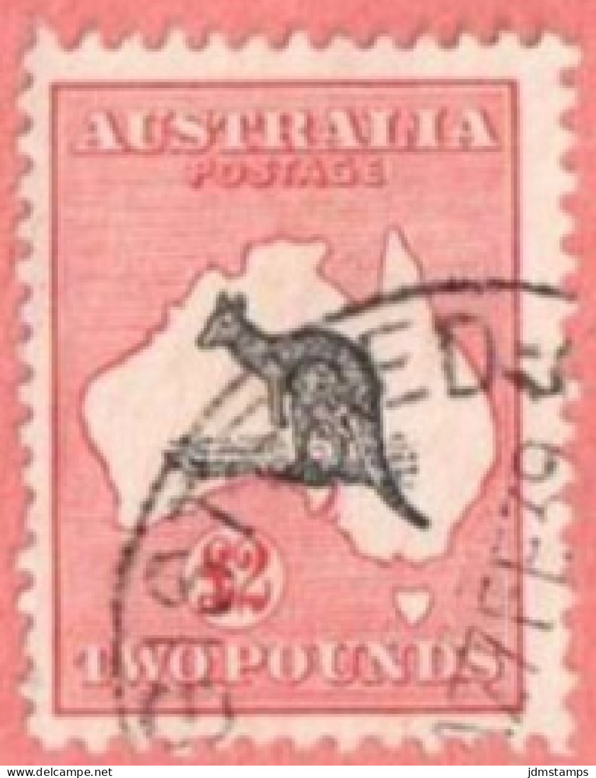 AUS SC #129  Kangaroo And Map  ("27 FE 39"), CV $800.00 - Gebraucht