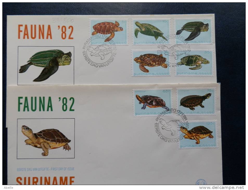 33/800    2  FDC   SURINAME - Schildkröten