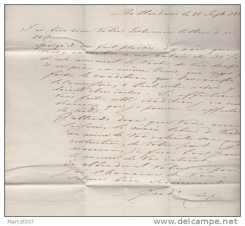 PRECURSEUR - LETTRE DE ROTTERDAM 1837 POUR VERVIERS - 1830-1849 (Belgica Independiente)