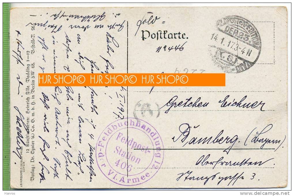 Heinrich Zille, Vadding In Frankreich Um 1910/1920, Verlag: Dr. Eysler&Co., FELD- POSTKARTE , Ohne Frankatur, Mit Stemp - Zille, Heinrich