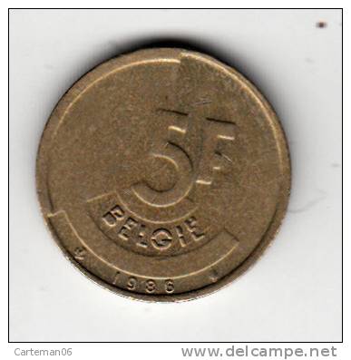 Pièce - Belgique - 5 Francs - 1986 - 5 Francs