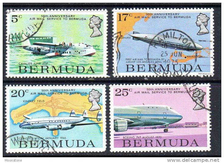 Bermuda 1975 50th Anniversary Of Airmail Service Set Of 4, Fine Used - Bermuda