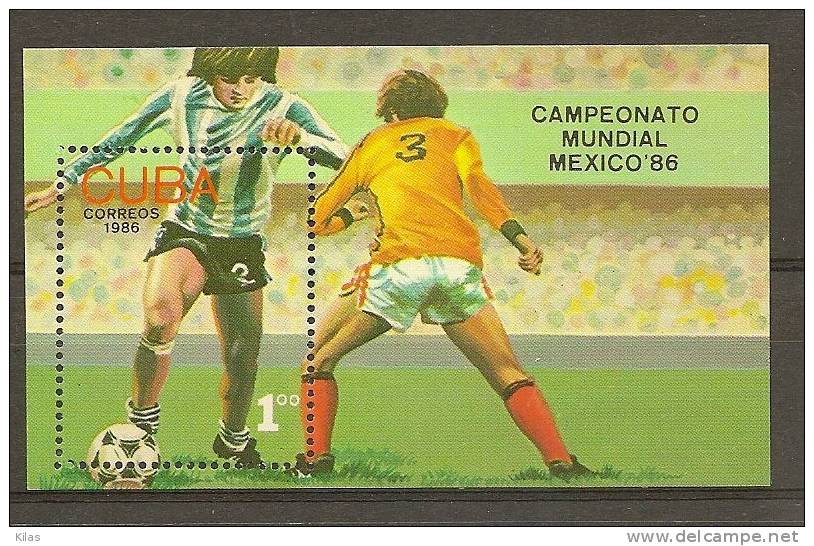 CUBA 1986 WORLD  FOOTBALL CUP 1986 MEXICO MNH - Blocs-feuillets