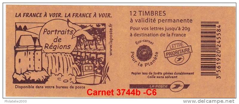 France  Carnet  Yvert & Tellier N° 3744b -C -6 - Autres & Non Classés
