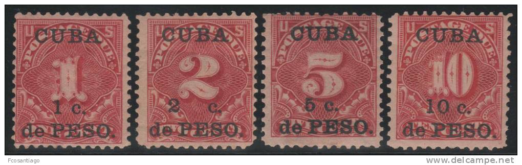 CUBA 1899 - Yvert #1/4 (Taxas) - * MLH - Strafport