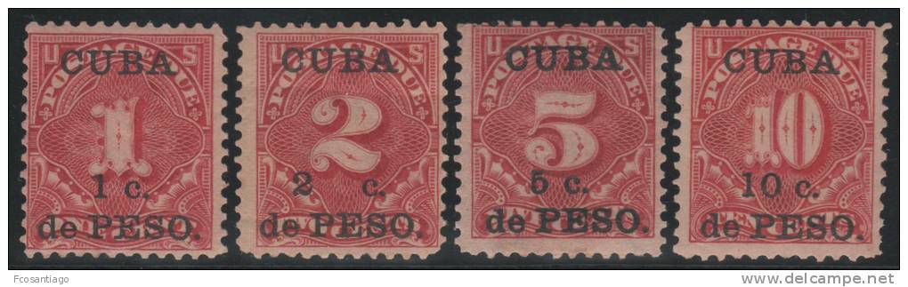 CUBA 1899 - Yvert #1/4 (Taxas) - * MLH - Portomarken