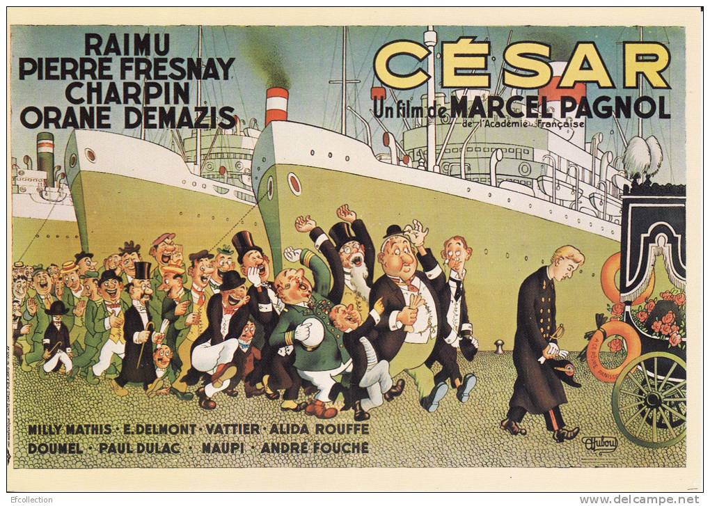 ILLUSTRATEUR ALBERT DUBOUT FILM CESAR DE MARCEL PAGNOL AVEC RAIMU FRESNAY CHARPIN DEMAZIZ AFFICHE CINEMA - Dubout