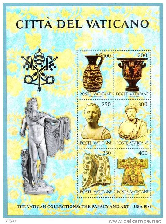 1983  Collezione Vaticana Negli Stati Uniti Fgl N° 5-6-7 - Blocs & Feuillets