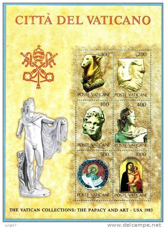 1983  Collezione Vaticana Negli Stati Uniti Fgl N° 5-6-7 - Blocs & Feuillets