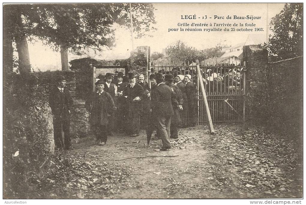 PARC DE BEAUSEJOUR . COMITE  ROYALISTE - Legé