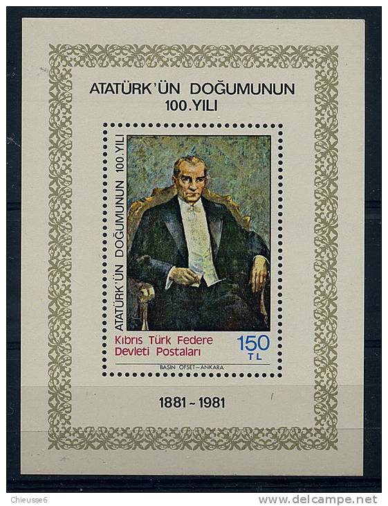 Lot 226 - B 11 - Rep. Turque De Chypre Du Nord** Bloc N° 2 - .Portrait D'Atatürk - Nuevos