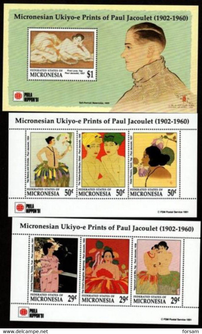 MICRONESIA..1991..Michel # 224 - 230 (Block 10)...MLH. - Micronesië