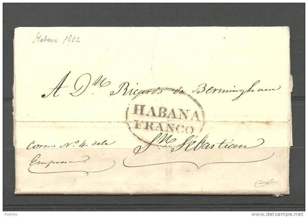 España. Prefilatelia. Habana - ...-1850 Préphilatélie