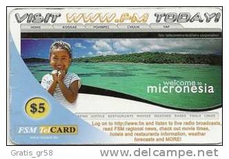 MICRONESIA - Remote Memory 5$ Card , Welcome To Micronesia (visit Www.fm Today), Used - Micronesië