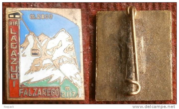 SKI / SKIING - FIF. LAGAZUOI M 2800 - FALZAREGO M2117 - GONDOLA  Enamel Badge / Pin - Wintersport