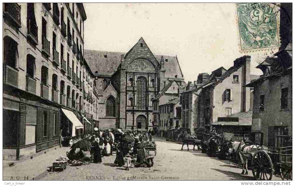 CPA 35 RENNES EGLISE ET MARELLE SAINT GERMAIN AG 14 - Rennes