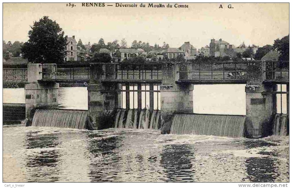 CPA 35 RENNES DEVERSOIR DU MOULIN DU COMTE AG 159 - Rennes