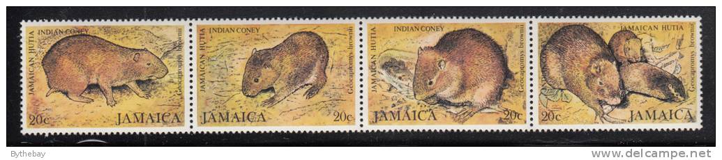 Jamaica MNH Scott #499 Strip Of 4 Different 20c Indian Coney - Jamaica (1962-...)