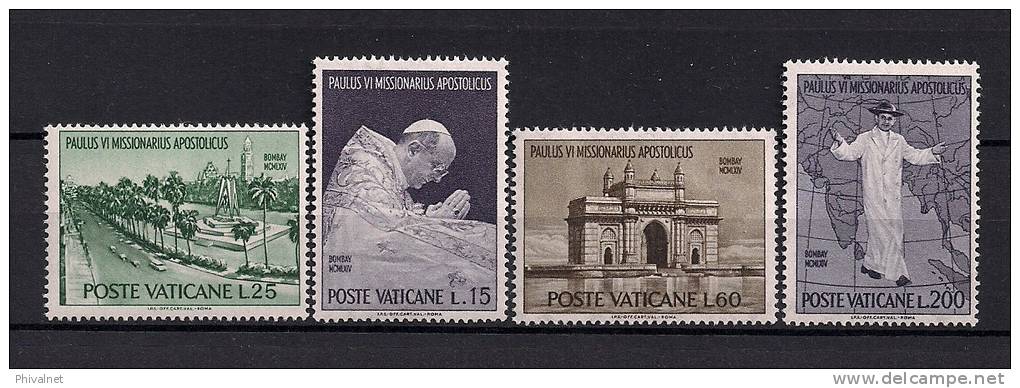 VATICANO 1964, YVERT 418/421 **, VIAJE DEL PAPA PABLO VI A LA INDIA - Nuevos