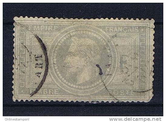 France:  1863  Yv. 33   Used / Obl., Has A Small Thin Spot. - 1863-1870 Napoleon III With Laurels