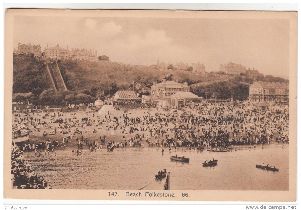 Old Postcard, Beach Folkestone (pk9797) - Folkestone