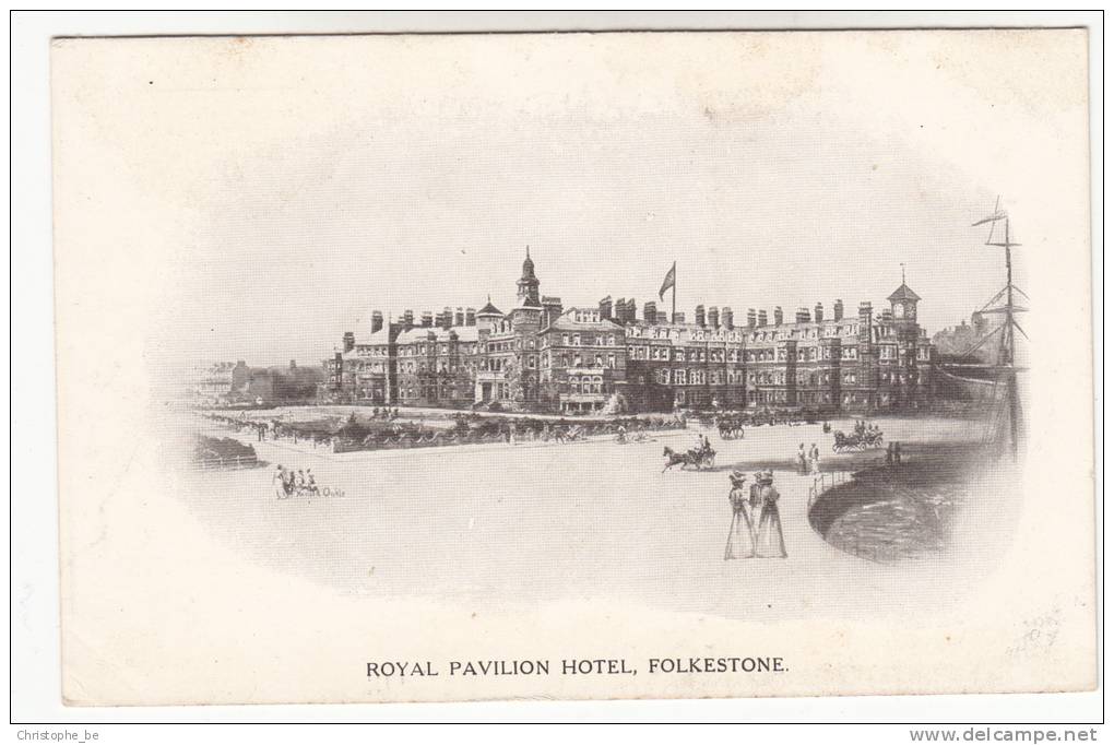 Old Postcard, Royal Pavilion Hotel Folkestone (pk9800) - Folkestone