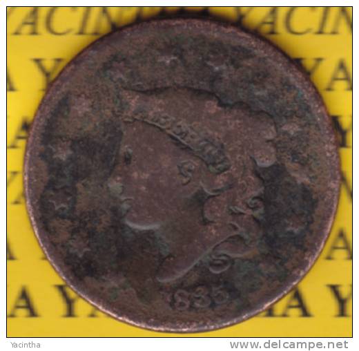 @Y@  USA 1 Large Cent 1835 Coronet Head  (2571) - 1816-1839: Coronet Head