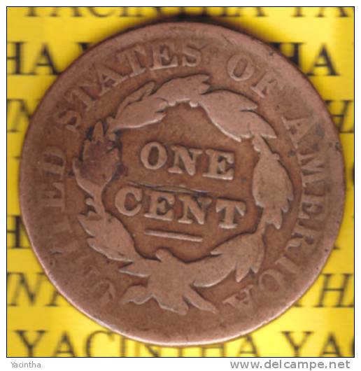 @Y@  USA 1 Large Cent 1827 Coronet Head  (2576) - 1816-1839: Coronet Head (Tête Couronnée)