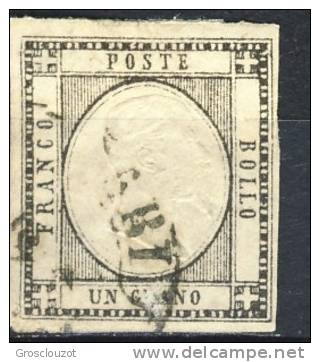 Prov Napoletane, 1861, Sassone N. 19 Nero, 1 Grano Usato Cat &euro; 60 - Afgestempeld