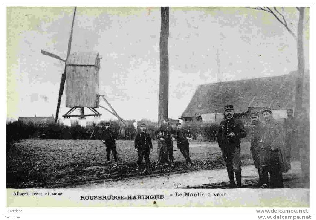Belgique - ROUSBRUGGE-HARINGHE - Le Moulin à Vent - Animée - Militaires (Roesbrugge-Haringe) - Poperinge
