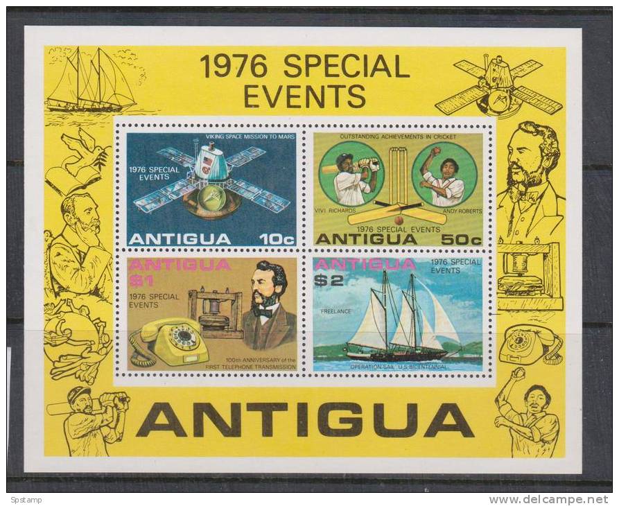 Antigua 1976 Special Events Miniature Sheet MNH - Small Faults - 1960-1981 Autonomía Interna
