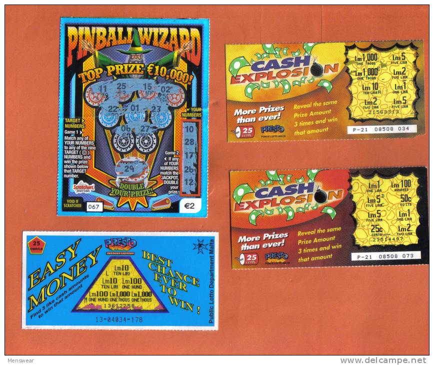 MALTA - 4 OLD LOTTERY TICKETS - - Lottery Tickets