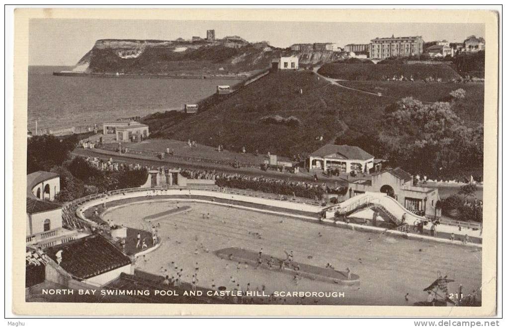 Scarborough, Bathing Swimming Pool, North Bay, England Postcard, Valentine, - Scarborough