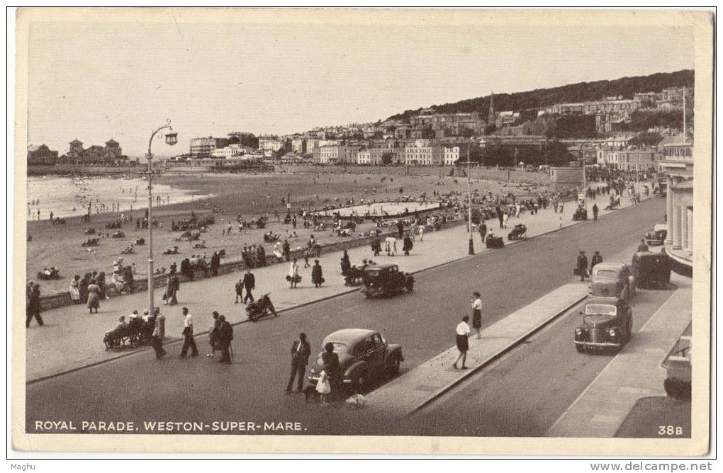 Royal Parade. Weston Super Mare, Somerset, Car, Building Etc., Used Postcard. - Weston-Super-Mare