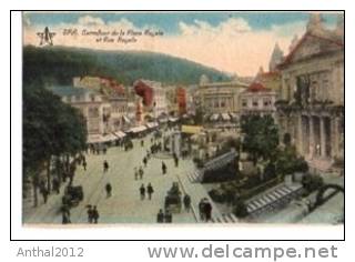 Litho Spa Wallonisch Brabant Carrefour De La Place Royale Et Rue Royale 20.8.1934 - Altri & Non Classificati