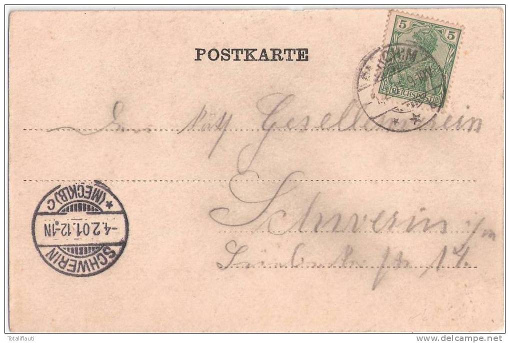 Gruss Aus Parchim In Mecklenburg Kaserne 4.2.1901 Gelaufen - Parchim