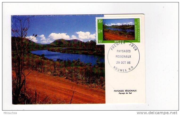 Carte Maximum - Nouvelle Calédonie - Paysages Régionaux - Obl Du 29/10/86 (1er Jour) - FDC