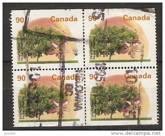 Canada  1995  Definitives Trees: Elberta Peach  (o) P.14.5 X 14 - Single Stamps