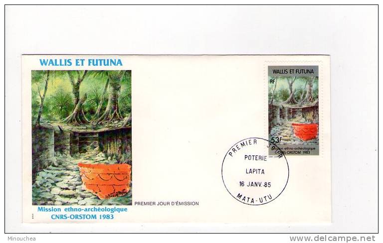 FDC Wallis Et Futuna - Poterie Lapita - Obl Du 16/01/85 (1er Jour) - FDC