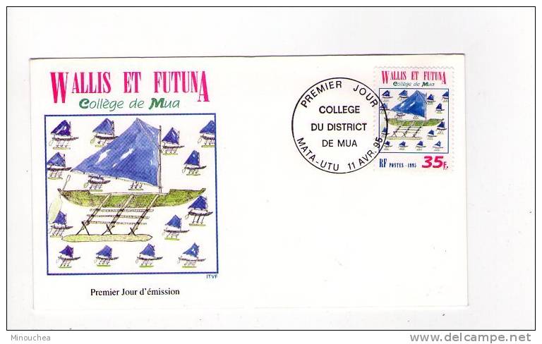 FDC Wallis Et Futuna - Collège Du District De Mua - Obl Du 11/04/95 (1er Jour) - FDC